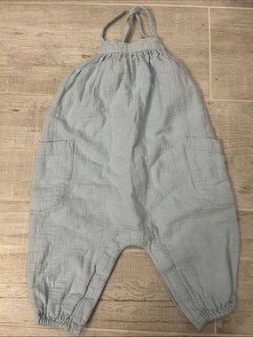 Soft Light Blue Baby One-Piece Romper